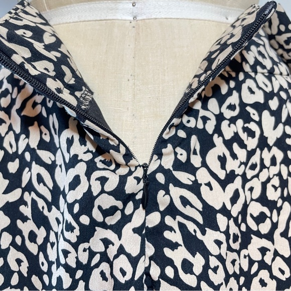 NWT Nasty Gal Leopard Waterfall Ruffle Trim Skirt, black & cream, sz.US/12 - Picture 6 of 8